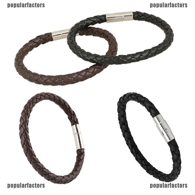 Vòng Tay Da Với Móc Khóa Nam Châm Cho Nam Và Nữ