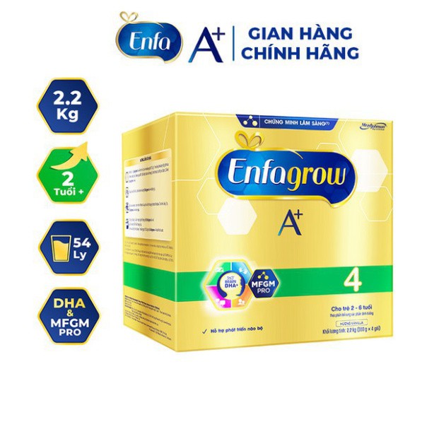 Sữa bột Enfagrow A+ 4 DHA Hộp giấy 2,2kg