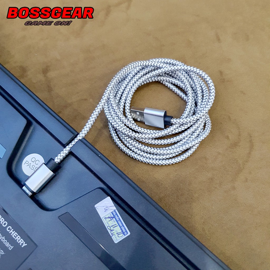 Dây cáp sạc dữ liệu đầu TYPE - C bọc dù chắc chắn dài 2m ( có thể sử dụng cho phím và chuột )