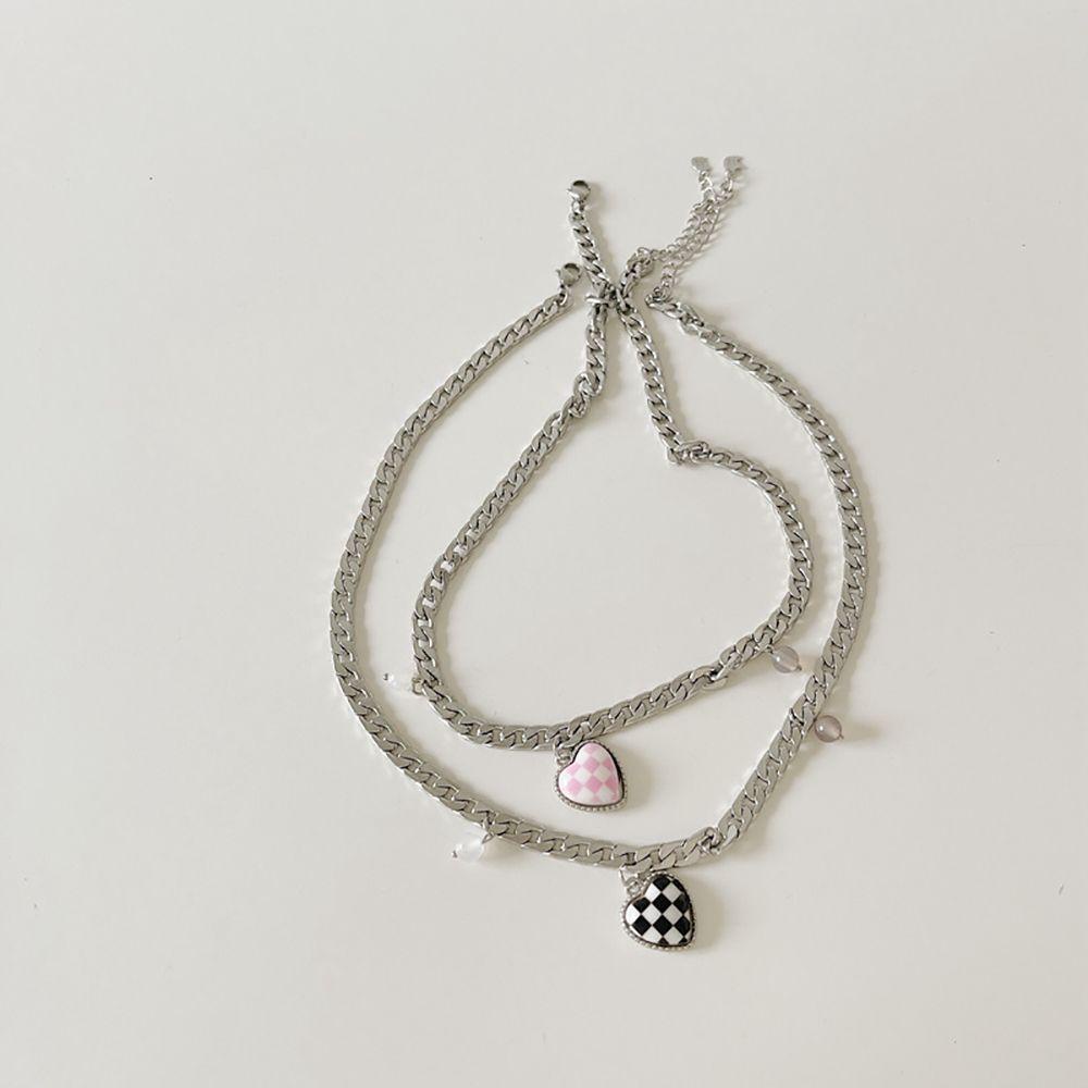 AROMA Vòng cổ Mặt Trái Tim Phong Cách Hàn Quốc Đơn Giản