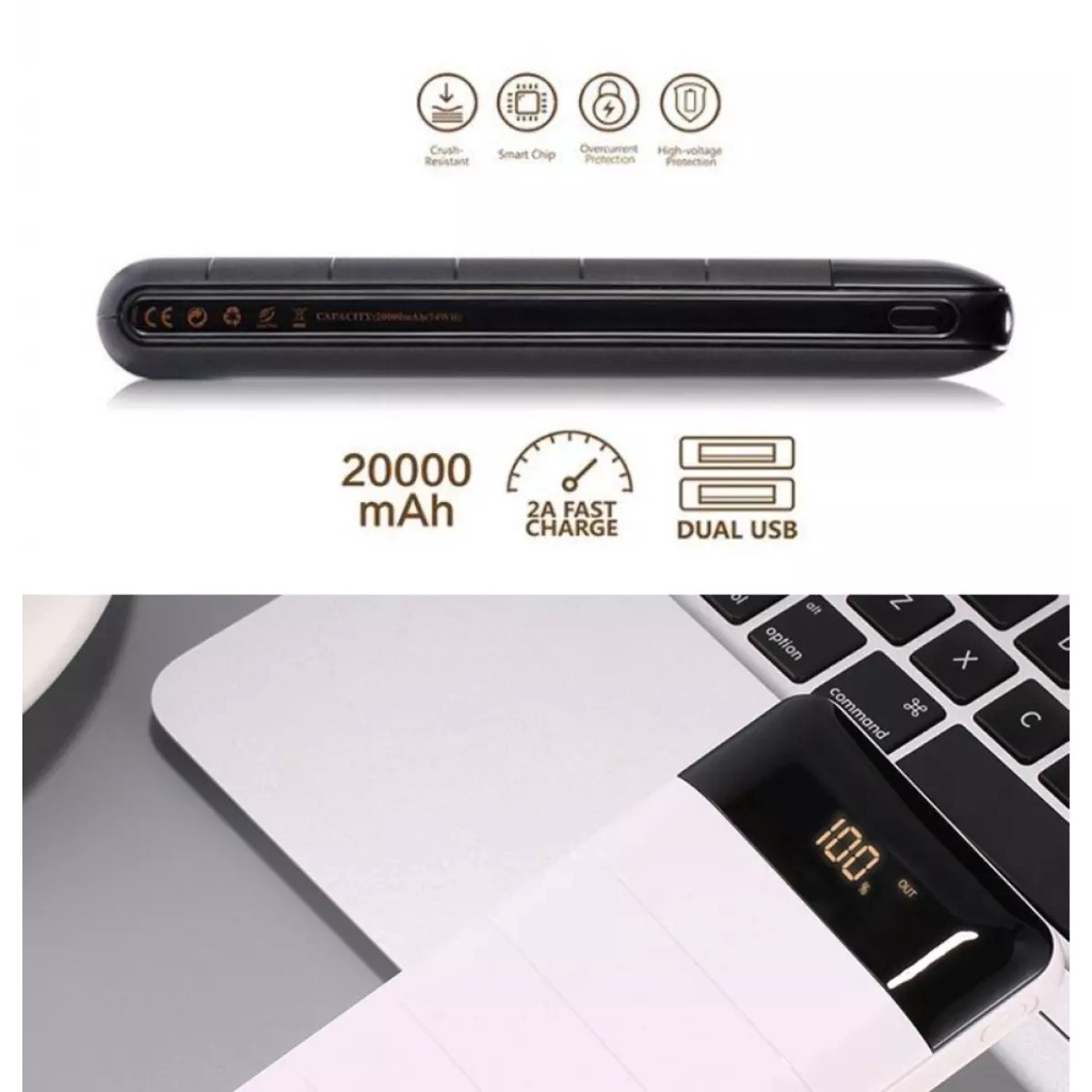 CHÍNH HÃNG Pin Sạc Dự Phòng 20000mah Remax RPP-166 Lango Series Fast Charing 2.1A tích hợp 2 cổng USB