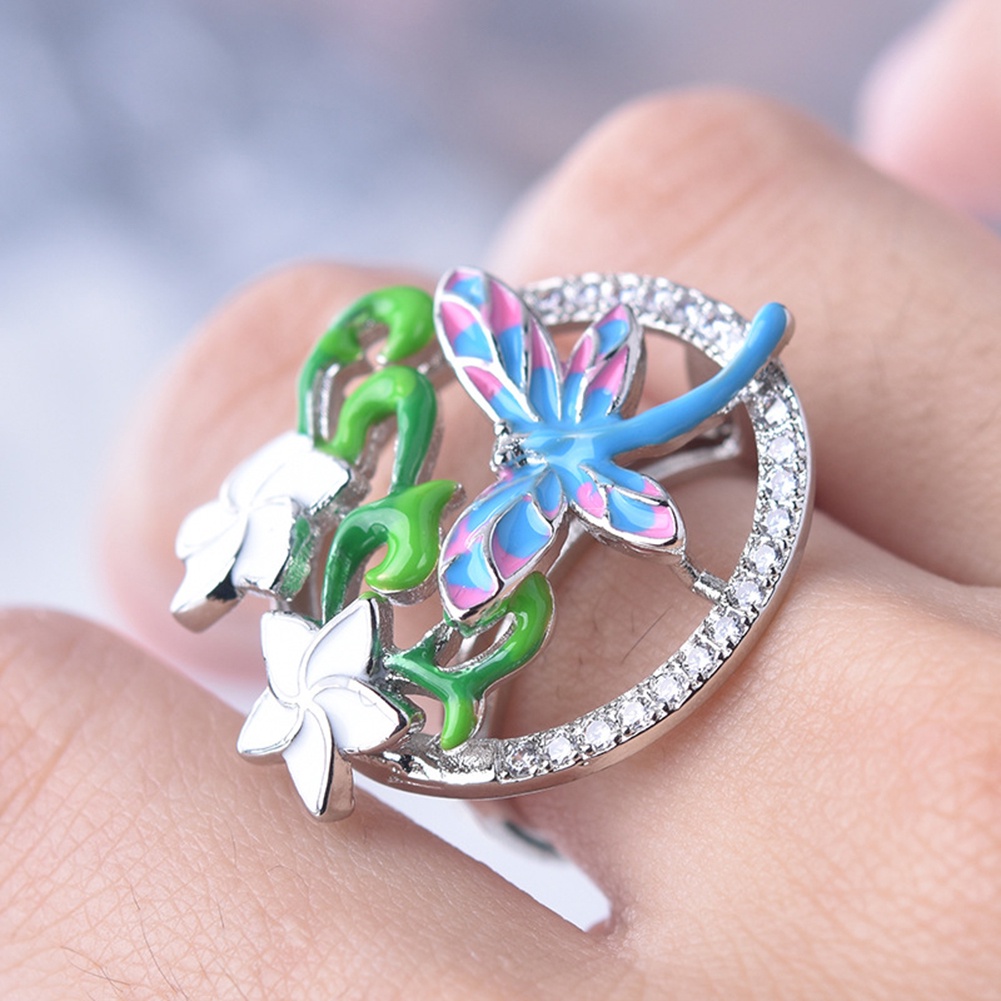 Bộ Trang Sức Mặt Chuồn Chuồn Đính Đá Nhân Tạo Thời Trang Dành Cho Nữ