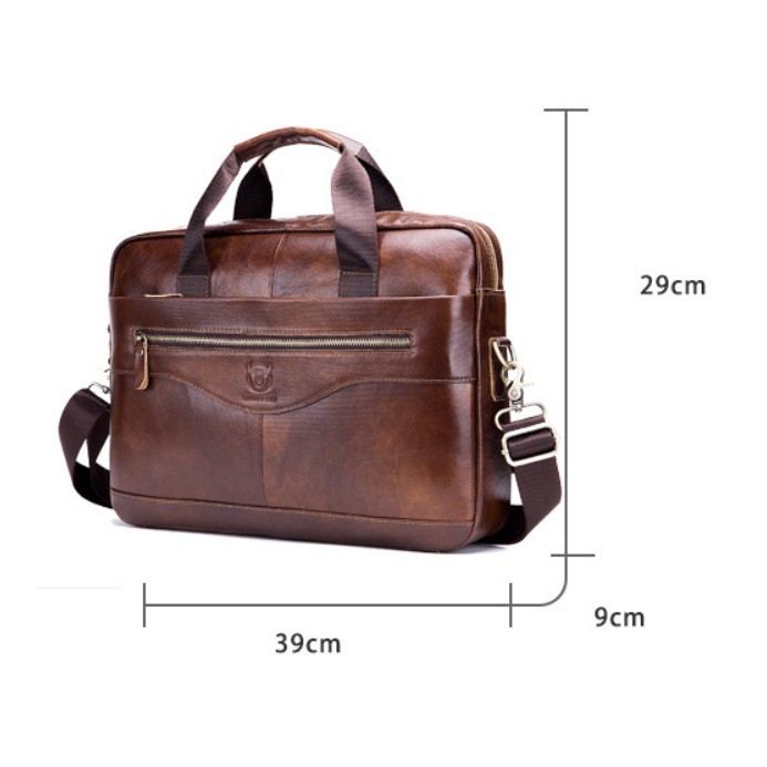 túi xách nam da bò thật cao cấp phong cách mới 15,6&quot;