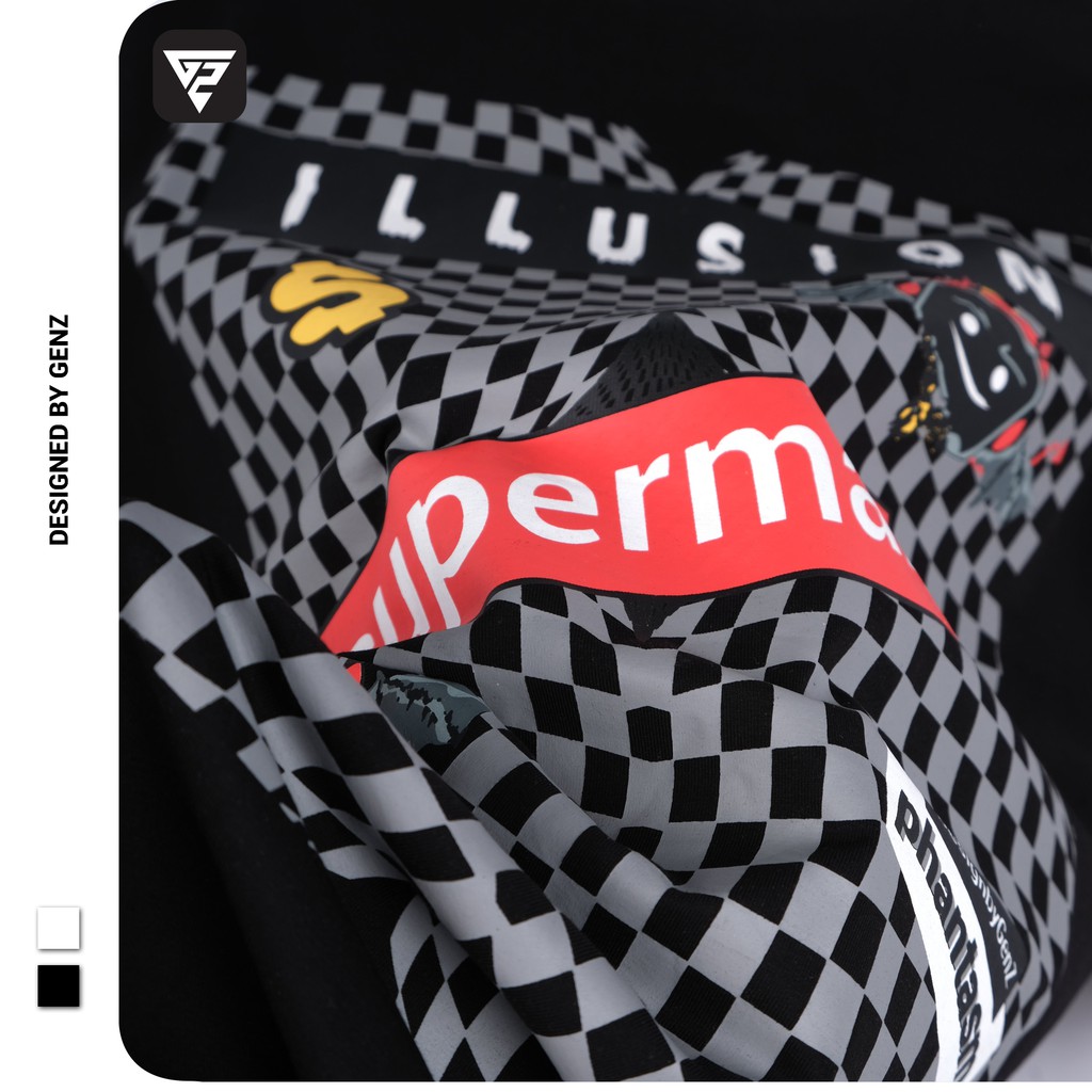 Áo thun tay lỡ GENZ phông Unisex nam nữ Cotton oversize form rộng Illusion Tee | BigBuy360 - bigbuy360.vn