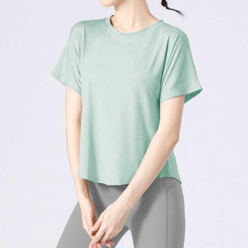 Áo Thun Tay Ngắn Dáng Rộng Thoáng Khí Nhanh Khô Thích Hợp Chạy Bộ/Tập Yoga Cho Nữ