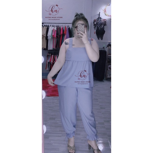 𝗕𝗜𝗚 𝗦𝗜𝗭𝗘 Set Quần Dài Áo Baby Doll 𝟲𝟬-𝟵𝟱𝗸𝗴