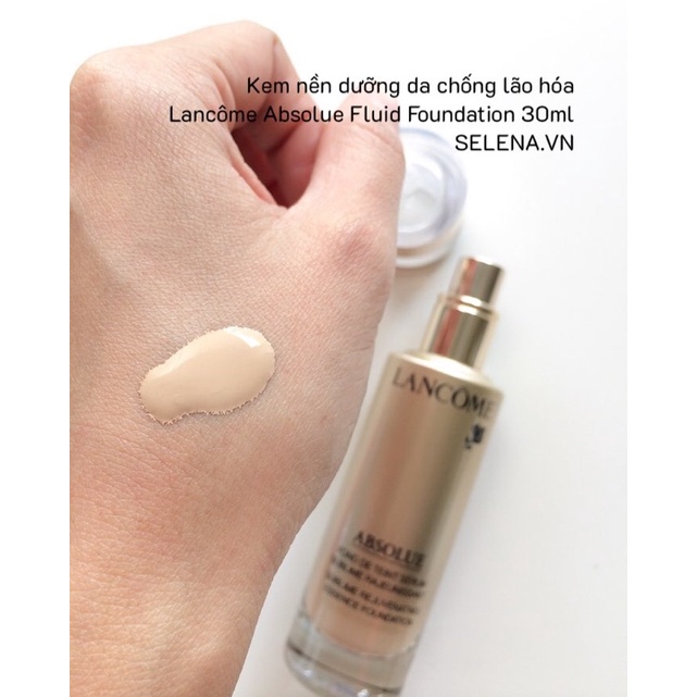 Kem nền căng bóng da chống lão hóa Lancôme Absolue Fluid Foundation màu 100 sáng hồng sample 1ml