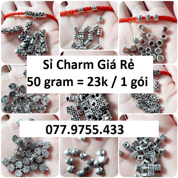 Sỉ Charm Giá Rẻ : 50 gram = 23k / 1 gói [ Sỉ 077.9755.433 - cung cấp sỉ phụ kiện charm ]