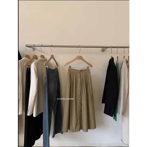 Chân váy thô 7 cúc xếp li KOREAN 6194