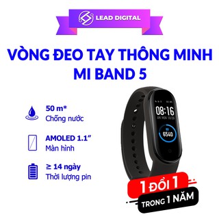 Vòng Đeo Tay Thông Minh Xiaomi Mi Band 5 -DGW Phân phối Chính Hãng- BH 12 Tháng
