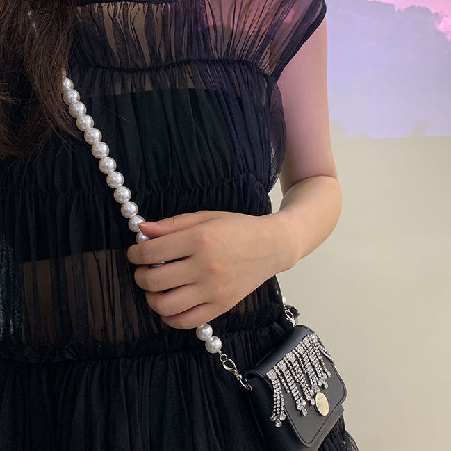 Túi Xách Mini Đính Đá Và Ngọc Trai Nhân Tạo Thời Trang Mùa Hè Hàn Quốc