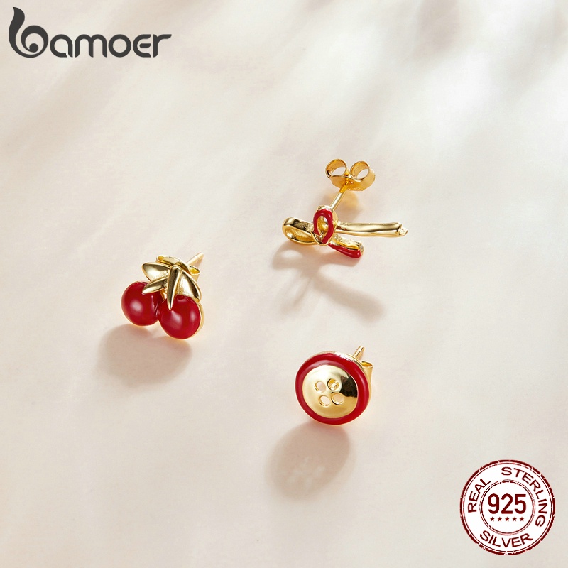 Khuyên tai BAMOER bạc 925 thời trang với nhiều kiểu tùy chọn