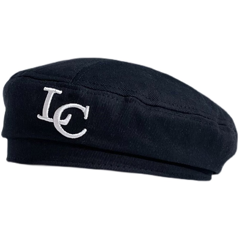 Mũ nồi màu trơn thêu họa tiết thời trang thu đông phong cách Nhật Bản cá tính