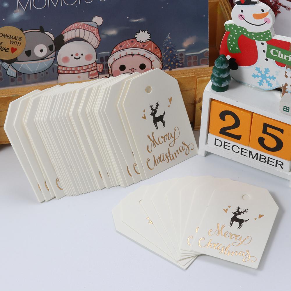 Set 50 Nhãn Giấy Hình Ông Già Noel Trang Trí Giáng Sinh