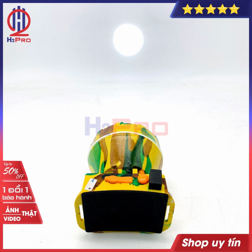 Đèn pin đội đầu siêu sáng 100W MIN HUI A3-5 H2Pro cao cấp LED-pin sạc-10h sử dụng-chống nước (1 bộ), ánh sáng trắng-vàng