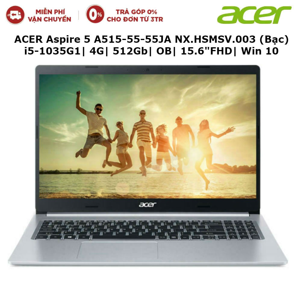 Laptop ACER Aspire 5 A515-55-55JA NX.HSMSV.003 i5-1035G1 4G 512Gb 15.6"FHD| Win 10