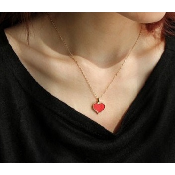 Dây chuyền lắc tay trái tim màu sắc đơn giản giá rẻ cho nữ VC08