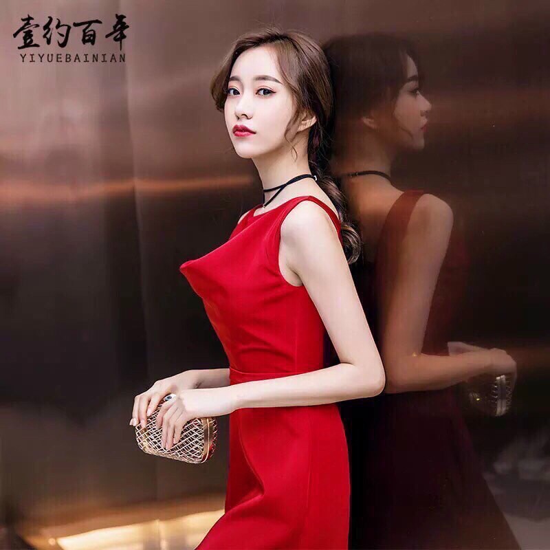 Váy Nữ Quyến Rũ| Đầm Đầm Dáng Ôm Cổ Đổ Phối Voan | BigBuy360 - bigbuy360.vn