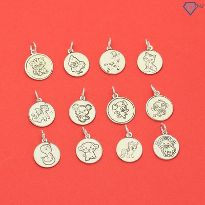 Thẻ tag tròn khắc tên hình 12 con giáp đẹp giá rẻ CB0000 Trang Sức TNJ