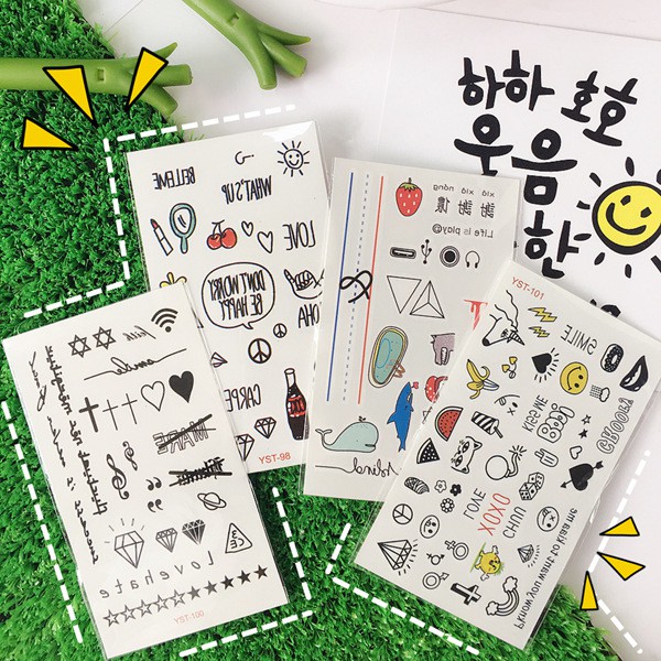 Hình xăm dán tattoo mini stickers cute dễ thương