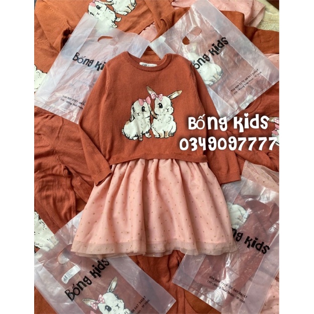 Váy Len Tutu Bé Gái Thỏ Cam HaM