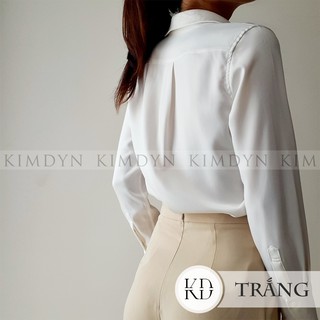Áo sơ mi nữ lụa satin cổ điển sang trọng KimDyn [KDASM01]