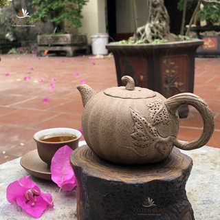 Ấm Chén Pha Trà Bí Ngô Bát Tràng độc ẩm