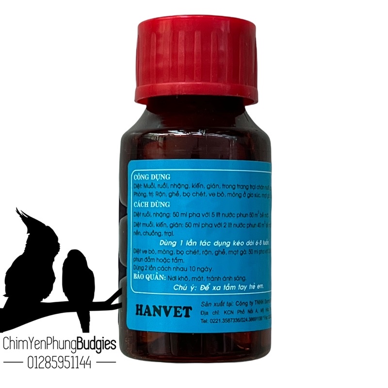 HANTOX 200 - Dung dịch nước phun hỗ trợ diệt ruồi, muỗi, kiến, gián, rận, ve, bọ chét, mòng, mạt gà [50ml]