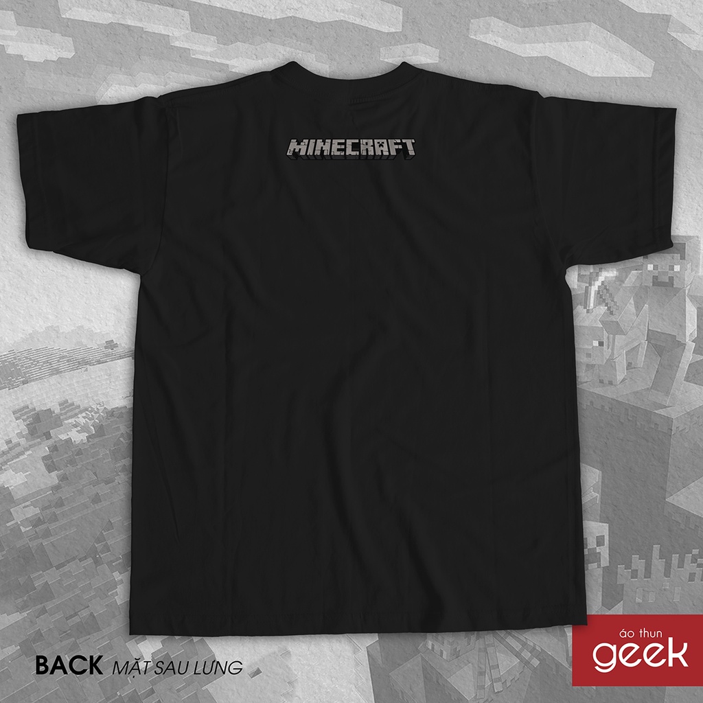 Áo thun hình MineCraft - Creeper sắc nét, 100% Cotton vải dày, siêu mịn.