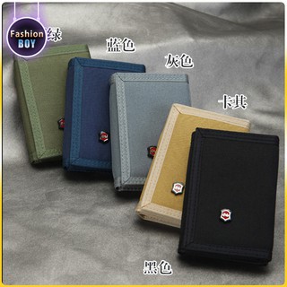 Ví Canvas Thể Thao Dáng Ngắn Có Khóa Kéo Đơn Giản Tiện Dụng Cho Nam