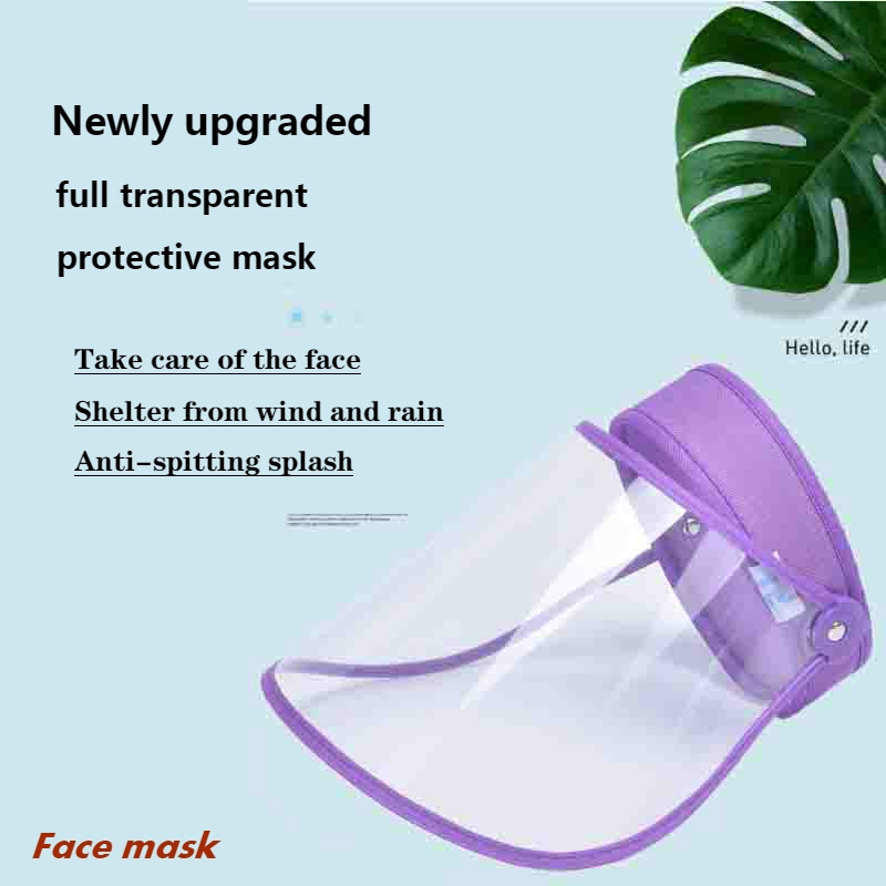 HD transparent face mask men and women protective cap empty top hat