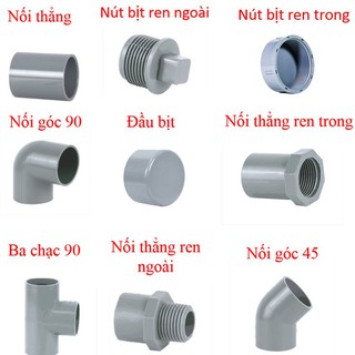 BỊT ỐNG/ NẮP BỊT PVC PHI 21/ 27/ 34/ 42/ 48MM