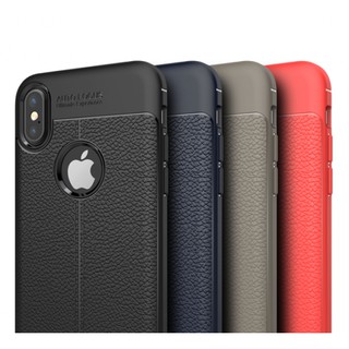 Ốp IPhone XS / XS Max dẻo vân giả Da cao cấp ( Đen )