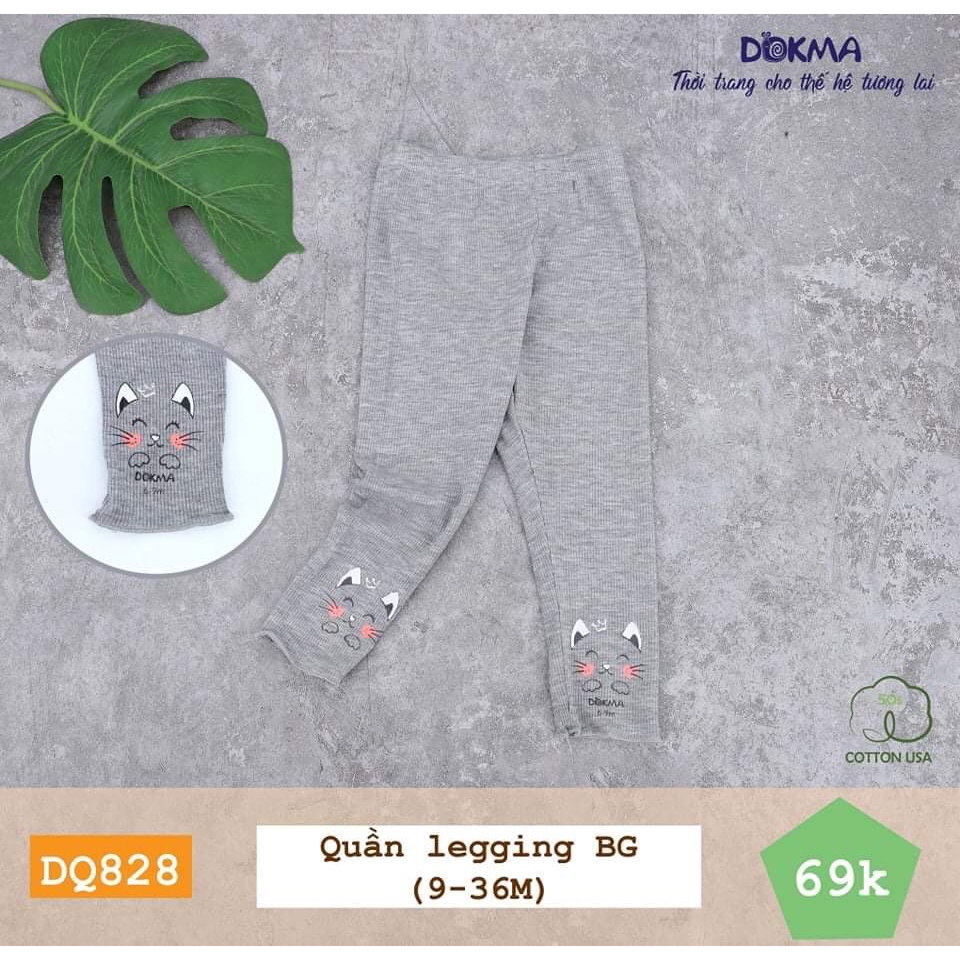 Quần legging cho bé gái thu đông Dokma quần dài sale 6M-3Y DQ828
