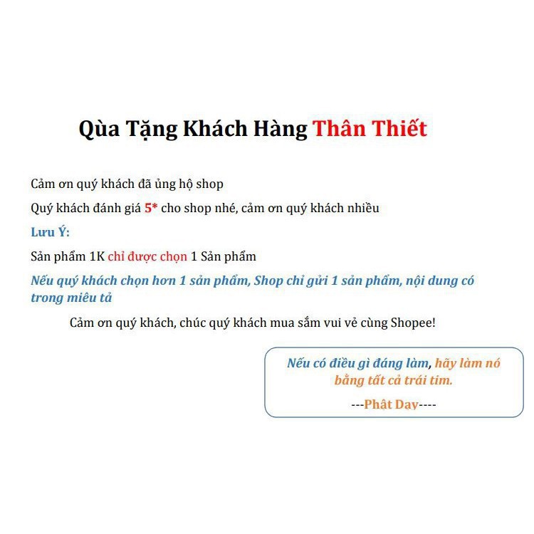 [Không Bán] Quà Tặng Cho Khách Hàng Thân Thiết