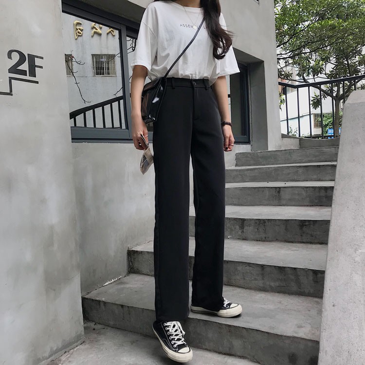 Quần SUXI ống rộng lưng thun cao phong cách Hàn Quốc thời trang dành cho nữ