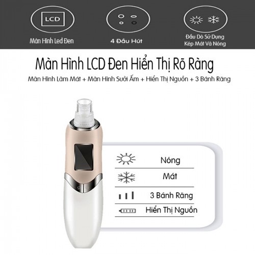 Máy hút mụn kết hợp đầu massage nóng lạnh Binzim BZ-0720 - Dòng cao cấp