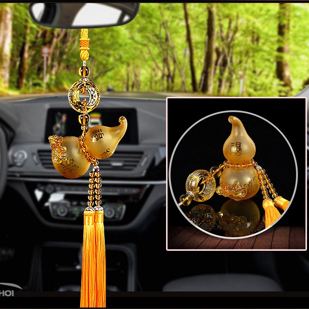 Hồ lô thủy tinh cao cấp treo xe trang trí ô tô