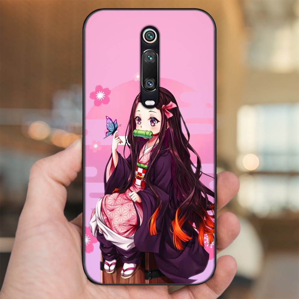 Ốp lưng Xiaomi K20, K20 Pro, Mi 9T viền đen in hình Nezuko Kimetsu no Yaiba