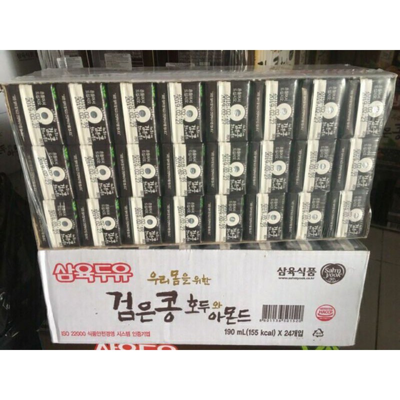 sữa óc chó hạnh nhân đậu đen  sahmyook Hàn Quốc thùng 24 hộp 140ml va 190ml