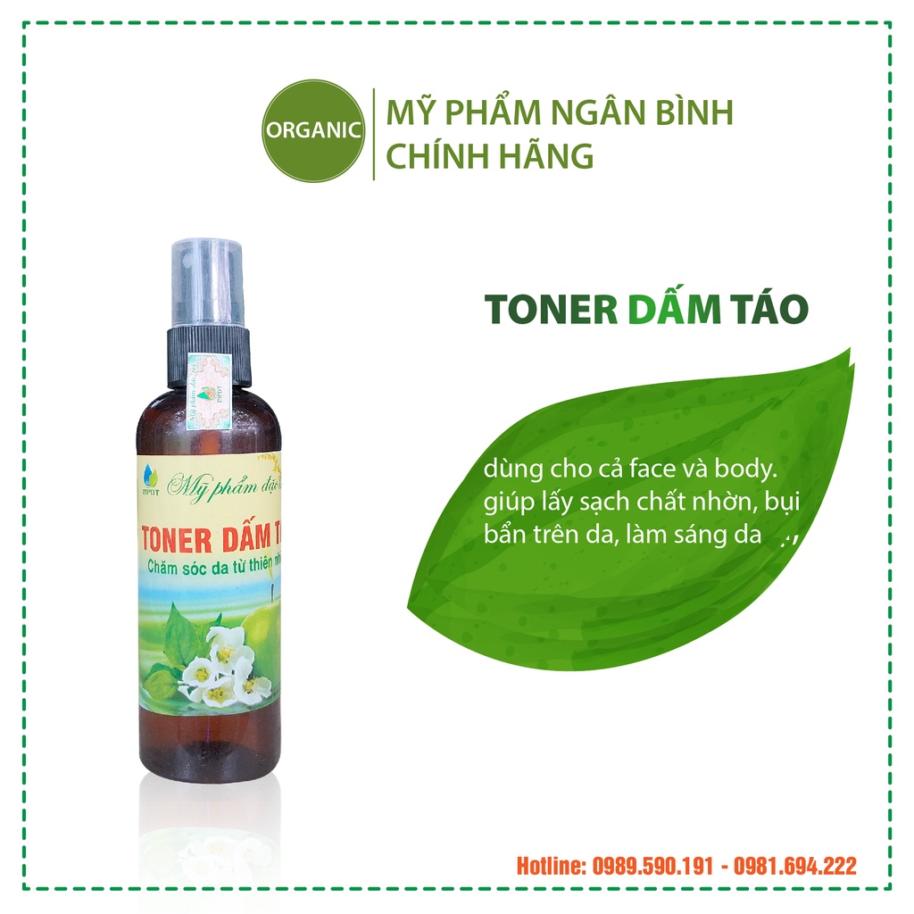 Toner dấm táo giảm nhờn, làm sáng da, sạch mụn, mờ thâm,... 100ml