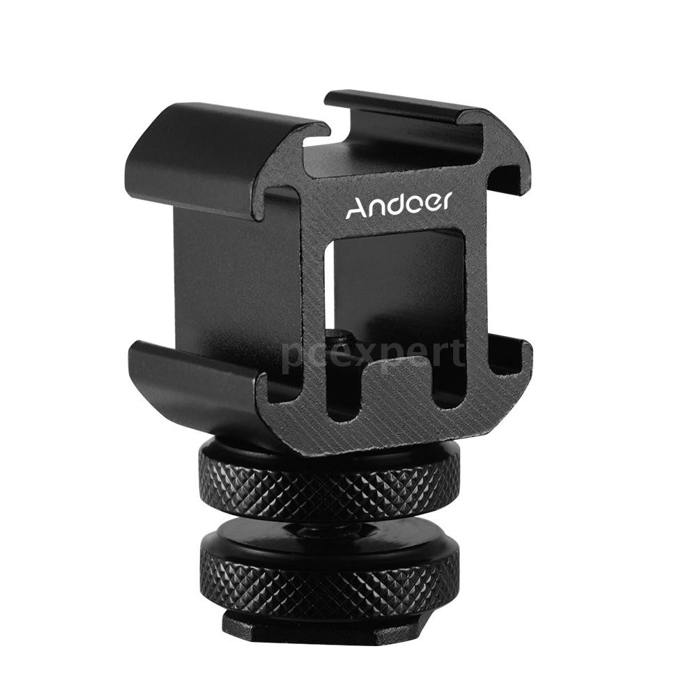 PCER◆ Andoer 3 Cold Shoe Mount Adapter On-Camera Mount Adapter for Canon Nikon Sony DSLR Camera for 