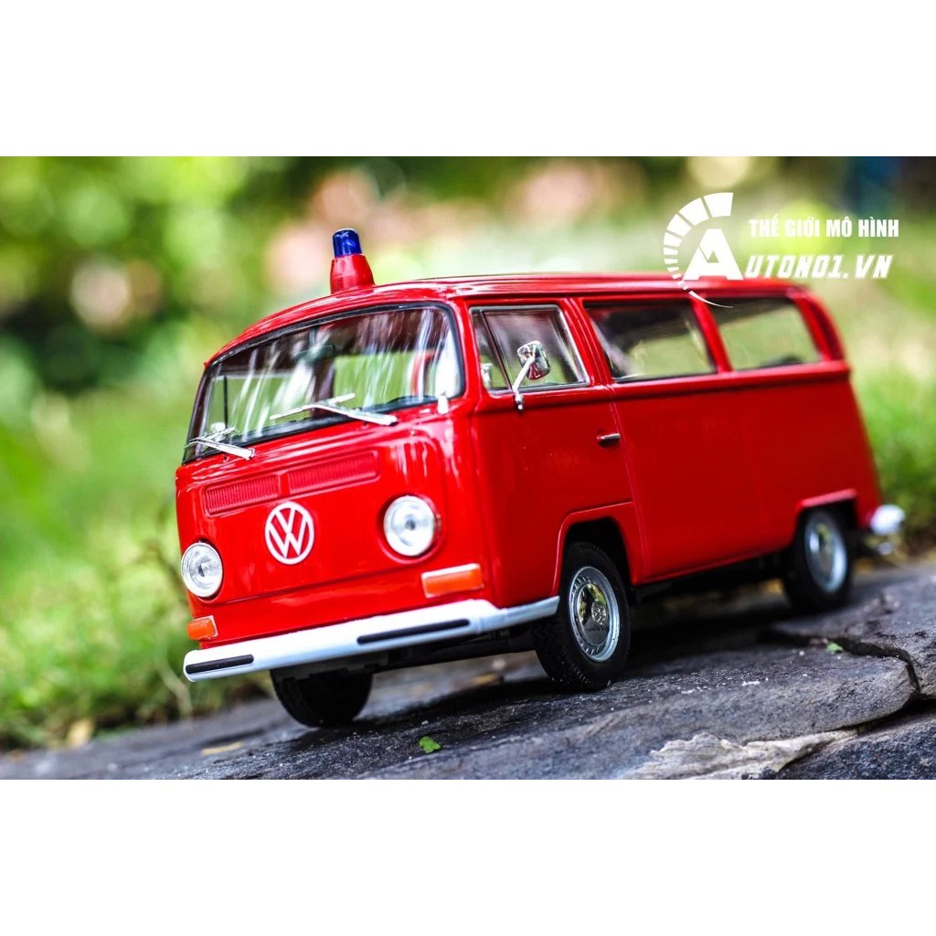 MÔ HÌNH XE VOLKSWAGEN BUS T2 1972 FIRE RED 1:24 WELLY 7028