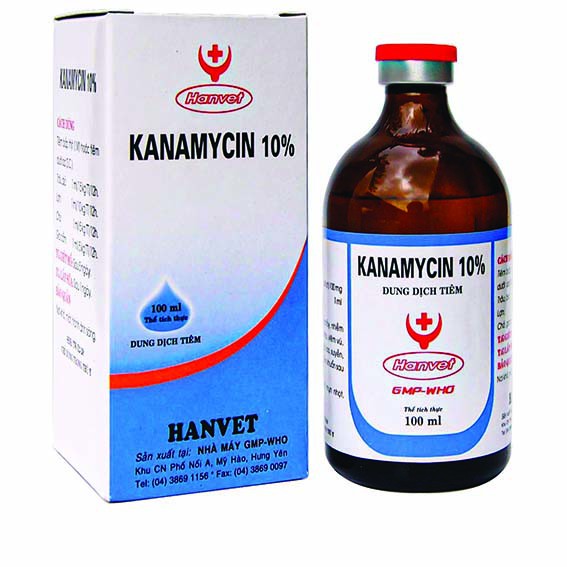 Hanvet Kanamycin 10% 100ml viêm ruột, ĩa chảy ở gà, vịt, trâu, bò