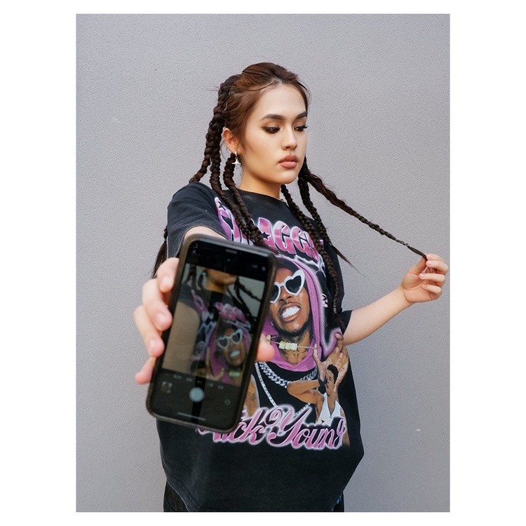 Áo Thun Vintage Nick Young Tay Lỡ Unisex - Đen/Trắng Cổ Tròn | Blackwork