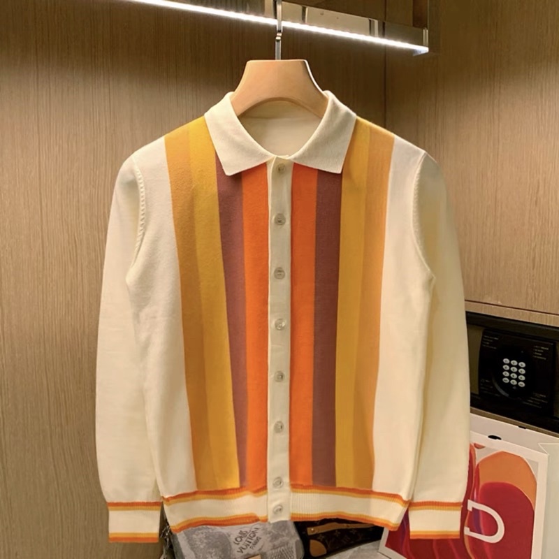 Áo len cho nam giới chất liệu dệt kim thời trang Âu Mỹ, áo len nam POLO thời trang cá tính