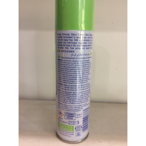 Xịt khử mùi giày beauty formulas 150ml