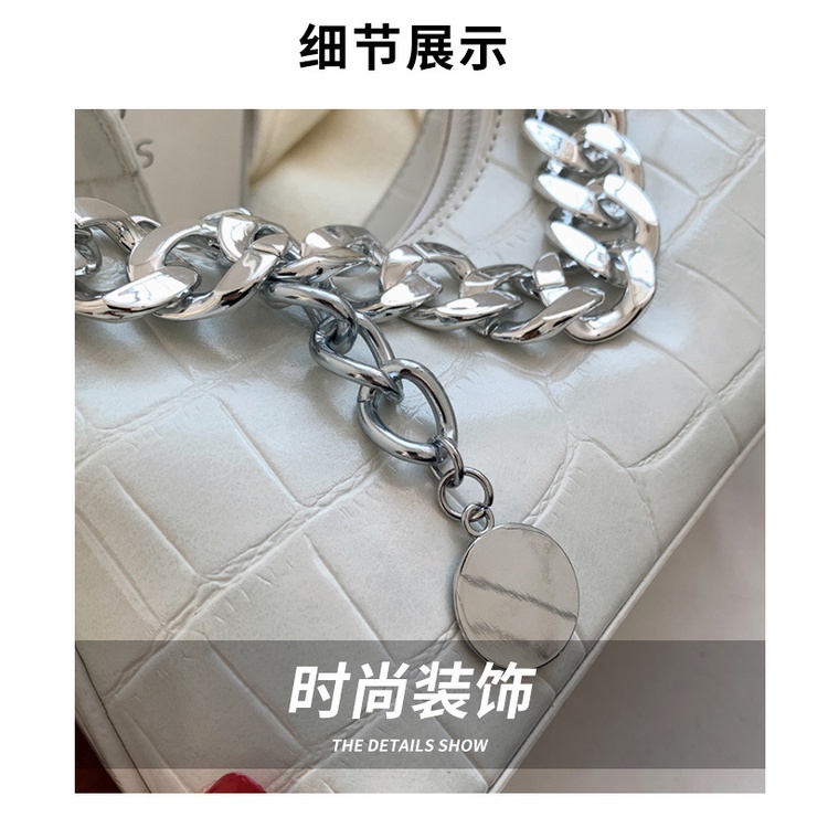Túi Đeo JASMIN NOIR Chéo Họa Tiết Da Cá Sấu Phối Dây Xích Thời Trang Cho Nữ