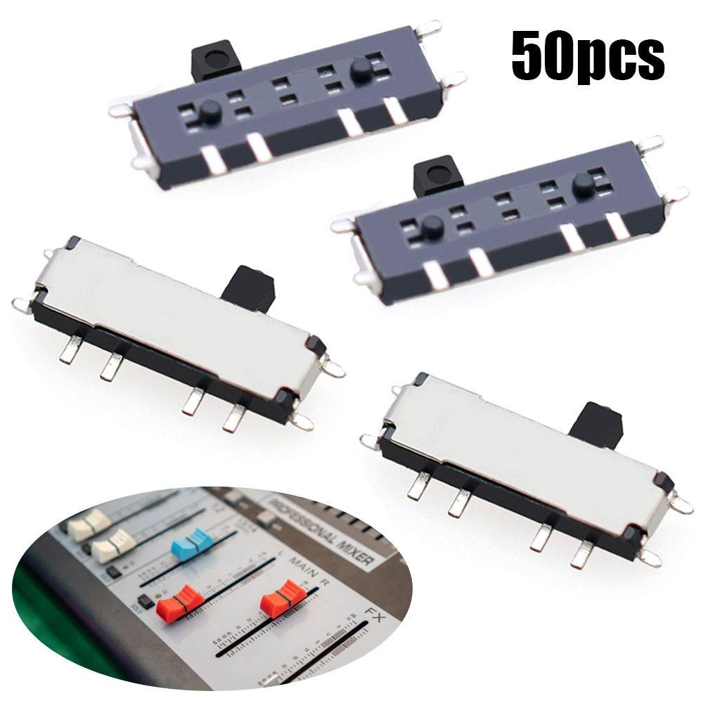 PISTA Set 50 Công Tắc Gạt 8 Pin 3 Vị Trí SMD Tay Cầm Màu Đen