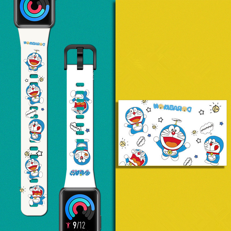Dây đeo đồng hồ bằng silicon họa tiết hoạt hình thương hiệu thời trang cho HUAWEI Band 6 Honor Band 6